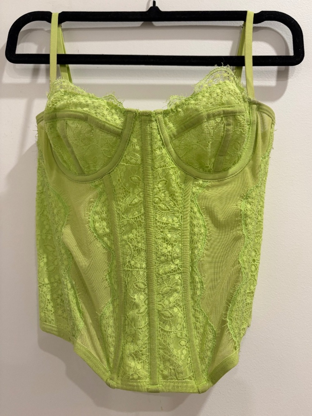Women's Neon Green Corset Top (Size S)